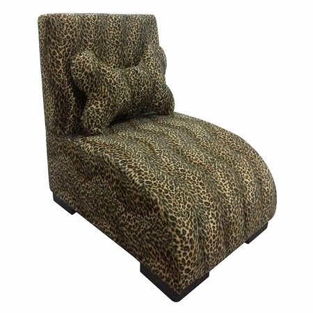 BYE-BYE BIRDIE 22.75 in. Leopard Lounge Upholstered Pet Furniture BY2629428